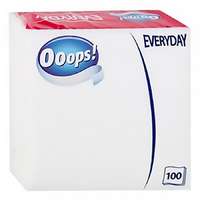 OOOPS! Szalvéta OOOPS! Everyday 1 rétegű 100 lapos 33x33 cm fehér