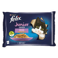 FELIX Állateledel alutasakos FELIX Fantastic Junior macskáknak csirke-lazac válogatás aszpikban 4x85g