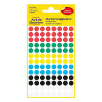 AVERY Etikett AVERY 3008 öntapadó jelölőpont vegyes 6 szín 8mm 416 jelölőpont/csomag