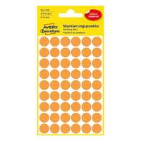 AVERY Etikett AVERY 3148 jelölőpont 12 mm neon narancssárga 270 címke/doboz 5 ív/doboz