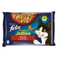 FELIX Állateledel alutasakos FELIX Sensations Jellies macskáknak 4-pack házias marha-csirke válogatás aszpikban 4x85g