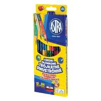 ASTRA Színes ceruza ASTRA Duo háromszögletű kétvégű ajándék hegyezővel 24 színű