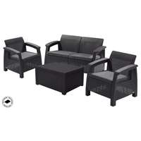 Allibert Corfu Box Polyrattan Kerti Bútor Garnitúra – Grafit