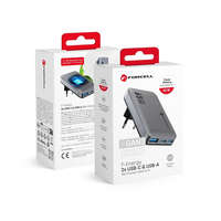 FORCELL F-ENERGY GaN III VT-47 Ultra Slim travel charger 2 x Type C + USB A PD QC4.0 4A 65W gray