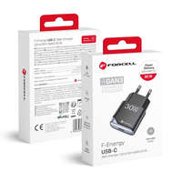 FORCELL F-ENERGY GaN III B130101-E Ultra Slim travel charger 1 x Type C + USB A PD QC4.0 3A 30W black