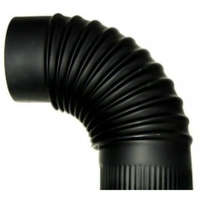 Füstcső könyök 130mm fekete 0,5mm, 90°