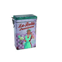 VINTAGE FÉM KÁVÉ, KAKAÓ, SÜTEMÉNYES DOBOZ ZÁRHATÓ FEDÉLLEL, 19X12CM, BETTY 19x12 cm OOTB 101904