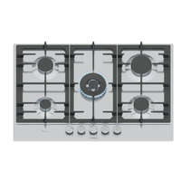 Bosch Bosch PCQ7A5I90 beépíthető gáz főzőlap, 75x52x5.15 cm, Wok égőfej, nemesacél szín