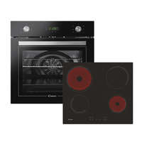 Candy Candy PCT25CBCH64CCB beépíthető hőlégkeveréses sütő 70L,fekete+4 főzőzónás beépíthető kerámialap szett