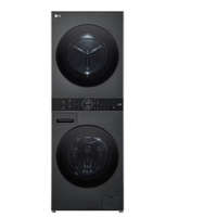 LG LG WT1210BBF WashTower™ elöltöltős mosógép és hőszivattyús szárítógép egybeépítve, Direct Drive inverter motor, 12/10 kg, WIFI, 60x66x165.5 cm, fekete acél szín