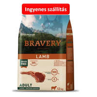 Bravery 2db esetén : Bravery Dog Adult Medium/Large Grain Free Lamb 12kg , Ingyenes szállítással