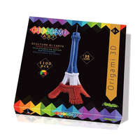 CreativaMente - Creagami 3D origami szettek Creagami Art-3D origami készlet, Eiffel torony ( francia trikolor színekkel)