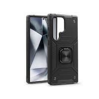 Haffner Samsung SM-S928 Galaxy S24 Ultra ütésálló hátlap gyűrűvel és kameravédővel - Nitro Hybrid - fekete