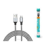 Devia Devia USB - micro USB adat- és töltőkábel 1 m-es vezetékkel - Devia Tube for Android USB 2.4A - ezüst/fekete