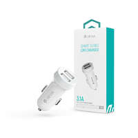 Devia Devia 2xUSB szivargyújtó töltő adapter - 15W - Devia Smart Series Car Charger - fehér