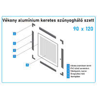 rolo 90*120-as alumínium keretes szúnyogháló szett (7*17-es)