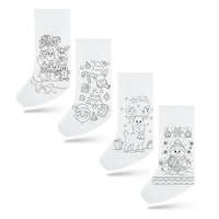 Színezhető mikulás csizma - 4 filccel - 4 féle - 41 x 21 cm - 55996D