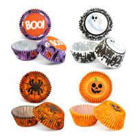 Halloween-i dekoráció - muffin papír szett - 50 db - 4 féle - 7 x 5 x 3,2 cm - 56579