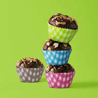 Family Muffin papír szett - kockás - 100 db / csomag - 57168S