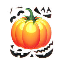 Halloween-i matrica szett - tök - 15 részes - 58131C