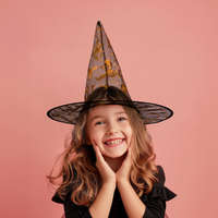 Family Halloween-i boszorkány kalap - 4 szín, poliészter - 38 x 34 cm - 58153B