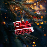 Family Karácsonyfadísz - fényes vonat - 8 x 6 x 3 cm - 58586