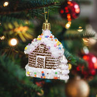 Family Karácsonyfadísz - fényes házikó - 8 x 6 x 4 cm - 58587