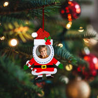 Karácsonyi fénykép dekoráció - filc - csengettyűvel - akasztható - 13 x 17 cm - 3 féle - 59730