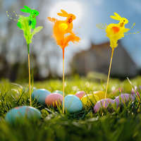 Húsvéti dekoráció - nyuszi - 3 féle - 23 cm - leszúrható - CMK-7794