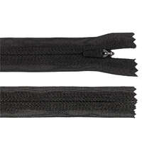 Rejtett spirál cipzár No. 3 25 cm hosszú, kültéri ruházathoz és kiegészítőkhöz, semi-lock záródással