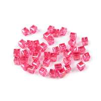 Műanyag gyöngyök AB efektussal kocka alakú 6x6 mm