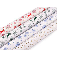 Karácsonyi csomagoló papír rénszarvas, hópihek, csillagok 0,7x2 m