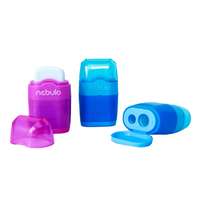 NEBULO Hegyező NEBULO 2 lyukú tartályos radírral vegyes színekben