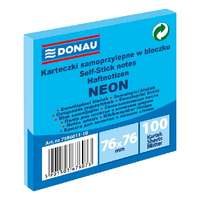 DONAU Öntapadós jegyzettömb DONAU 76x76 mm 100 lap neon kék