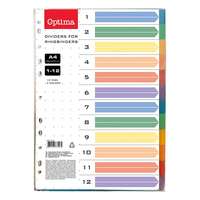 OPTIMA Regiszter OPTIMA A/4 műanyag 12 színű