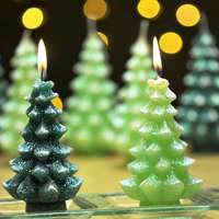 Karácsonyi Gyertya - Mini fenyők 60 x 110 mm