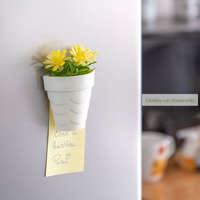 Mágneses műnövény dekoráció, cserepes, 6 x 10 cm - 4 féle