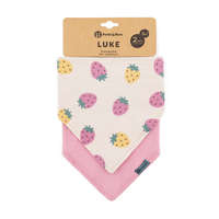 Petite & Mars Petite & Mars Nyálkendő Luke 2 db Beige Strawberries & Dusty Rose - Puha, Kényelmes és Divatos Nyálkendők Babáknak 3 hónapos kortól