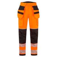 Portwest PW3 FR Modaflame Hi-Vis lengőzsebes téli nadrág Orange/Black M