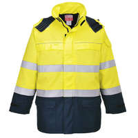 Portwest Bizflame Rain+ Hi-Vis Arc lángálló kabát Yellow/Navy XL