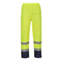 Portwest Hi-Vis Classic Contrast esőnadrág Yellow/Navy XS
