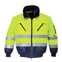 Portwest Hi-Vis 3-in-1 Pilota kabát Yellow/Navy XXL