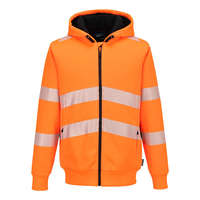 Portwest PW321 Hi-Vis cipzáras téli kapucnis pulcsi narancs M
