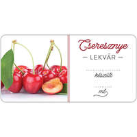 Cseresznye lekvár öntapadós műanyag alapú cimke 6 db/csomag