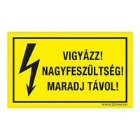 Zsona Dekor Vigyázz! Nagyfeszültség! Maradj távol! Öntapadós matrica 160x100 mm