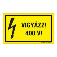 Zsona Dekor Vigyázz! 400 V! Műanyag tábla 160x100 mm