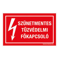 Zsona Dekor Szünetmentes tűzvédelmi főkapcsoló Műanyag tábla 160x100 mm