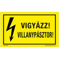 Zsona Dekor Vigyázz! Villanypásztor Műanyag tábla 160x100 mm