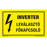 ZSONA Inverter leválasztó főkapcsoló Öntapadós matrica 160x100 mm