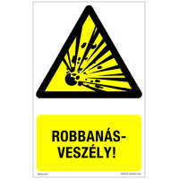 Zsona Dekor Robbanásveszély! Műanyag tábla 160x100 mm